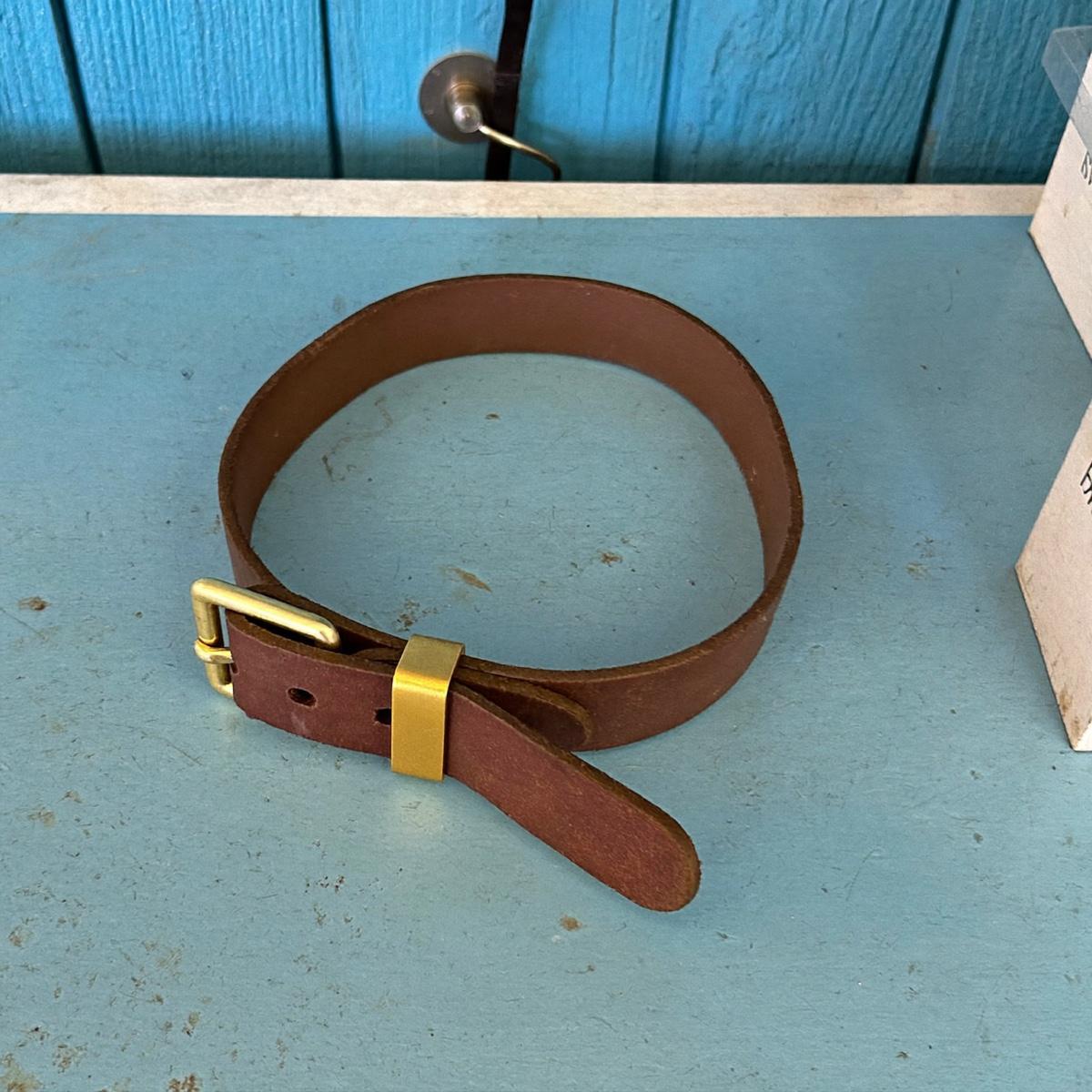 A leather dog collar.